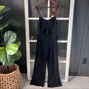 Reformation black spaghetti strap jumpsuit